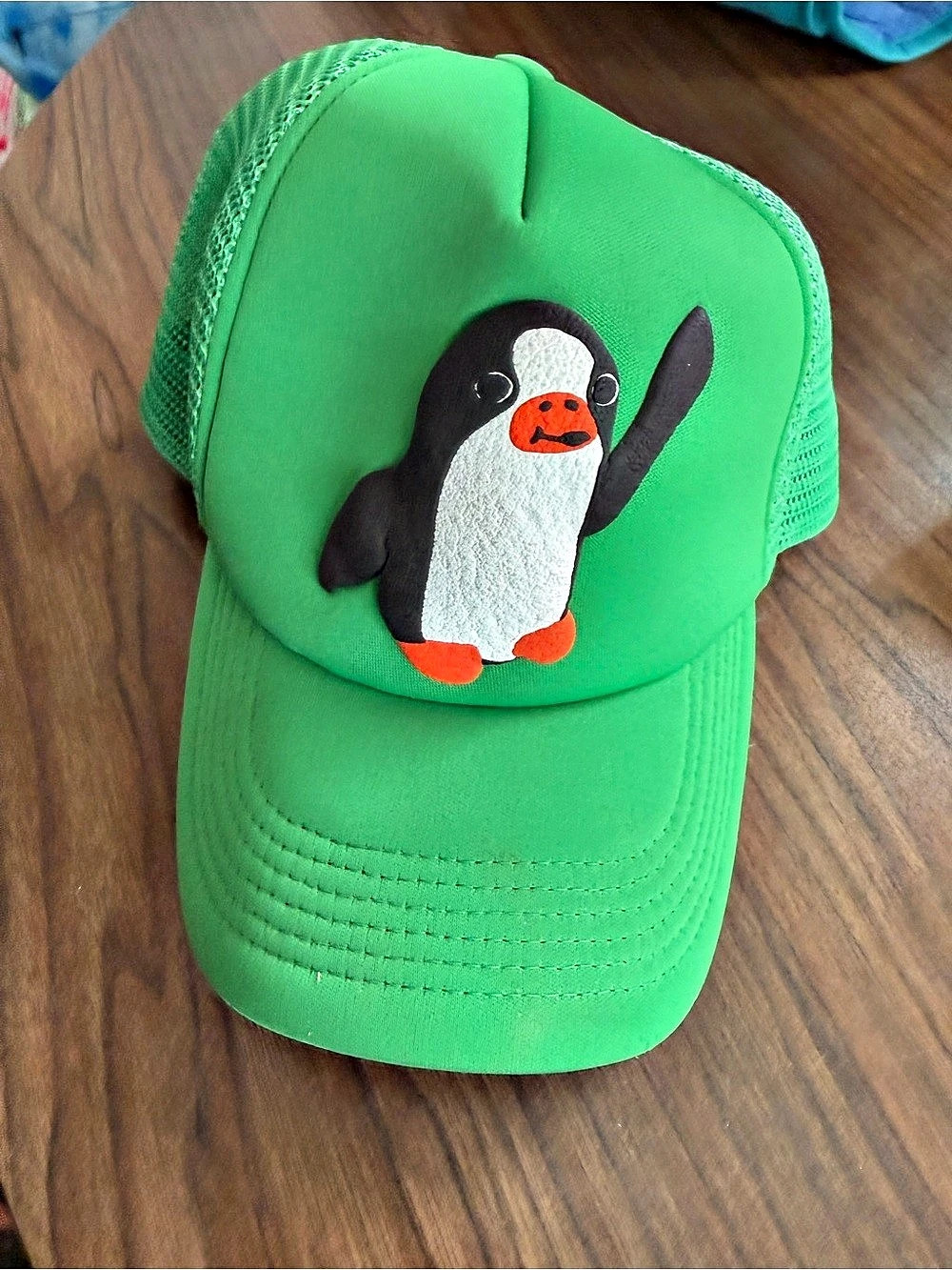 Katie Kimmel Green Penguin Trucker Hat Like New